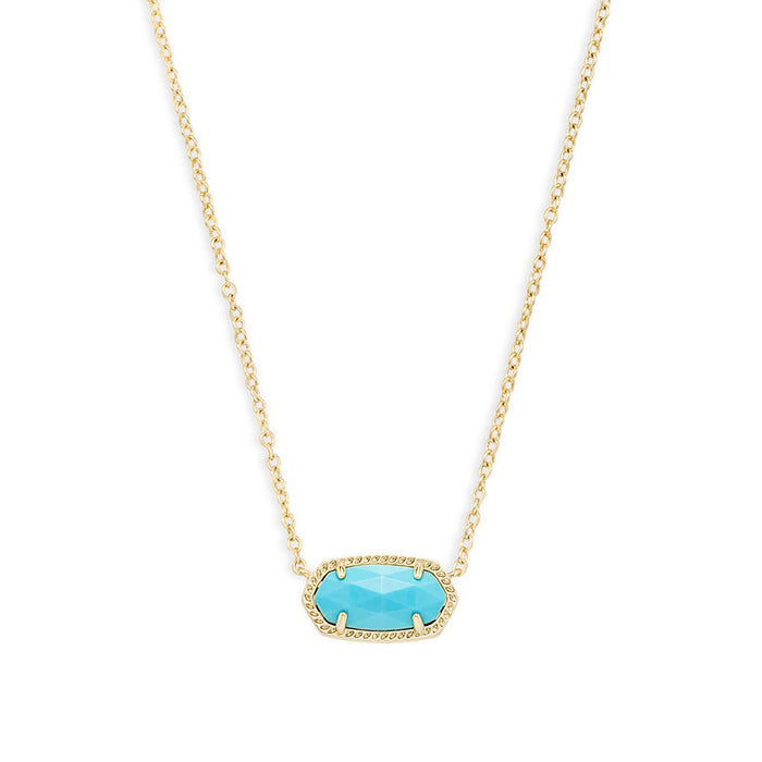 Kendra Scott : Elisa Gold Pendant Necklace in Turquoise - Kendra Scott : Elisa Gold Pendant Necklace in Turquoise