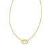 Kendra Scott : Elisa Ridge Open Frame Short Pendant Necklace in Gold - Kendra Scott : Elisa Ridge Open Frame Short Pendant Necklace in Gold