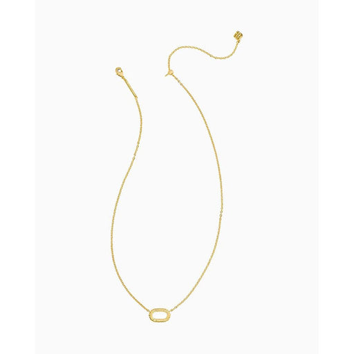 Kendra Scott : Elisa Ridge Open Frame Short Pendant Necklace in Gold - Kendra Scott : Elisa Ridge Open Frame Short Pendant Necklace in Gold