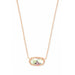 Kendra Scott :Elisa Rose Gold Pendant Necklace in Dichroic Glass - Kendra Scott :Elisa Rose Gold Pendant Necklace in Dichroic Glass