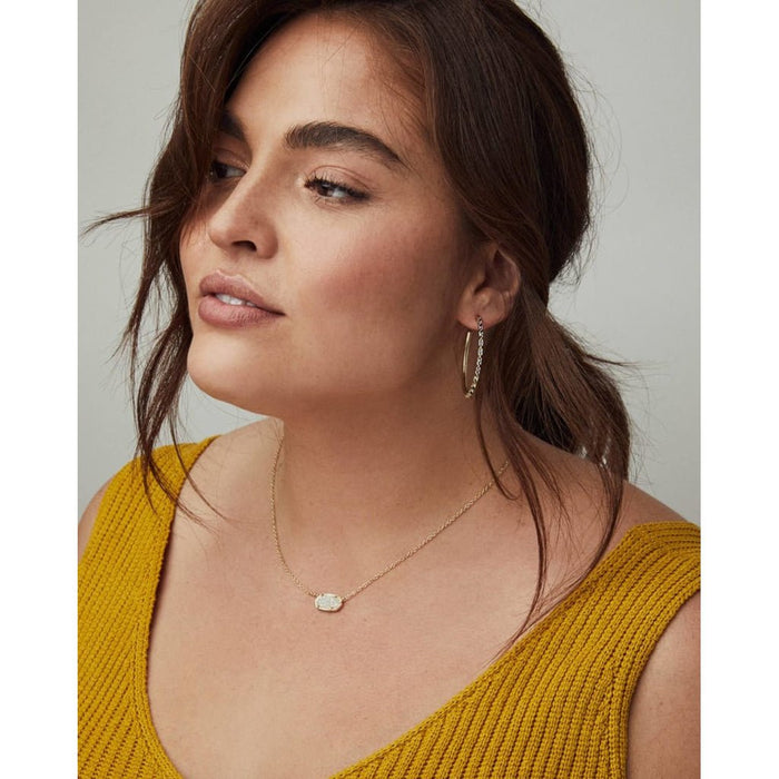 Kendra Scott : Elisa Rose Gold Pendant Necklace in Iridescent Drusy - Kendra Scott : Elisa Rose Gold Pendant Necklace in Iridescent Drusy