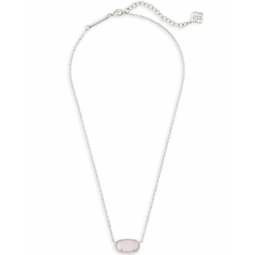 Kendra Scott : Elisa Silver Pendant Necklace in Iridescent Drusy - Kendra Scott : Elisa Silver Pendant Necklace in Iridescent Drusy