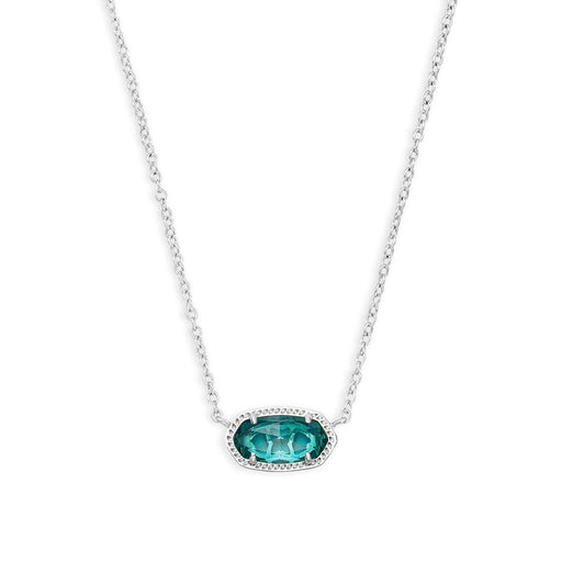 Kendra Scott : Elisa Silver Pendant Necklace in London Blue Glass - Kendra Scott : Elisa Silver Pendant Necklace in London Blue Glass