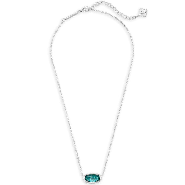 Kendra Scott : Elisa Silver Pendant Necklace in London Blue Glass - Kendra Scott : Elisa Silver Pendant Necklace in London Blue Glass