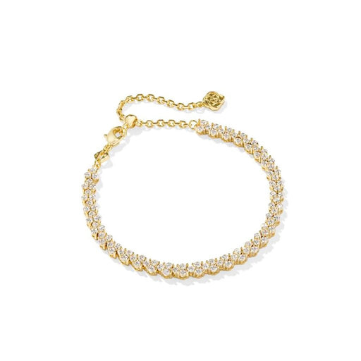 Kendra Scott : Emery Gold Tennis Bracelet in White Crystal - Kendra Scott : Emery Gold Tennis Bracelet in White Crystal