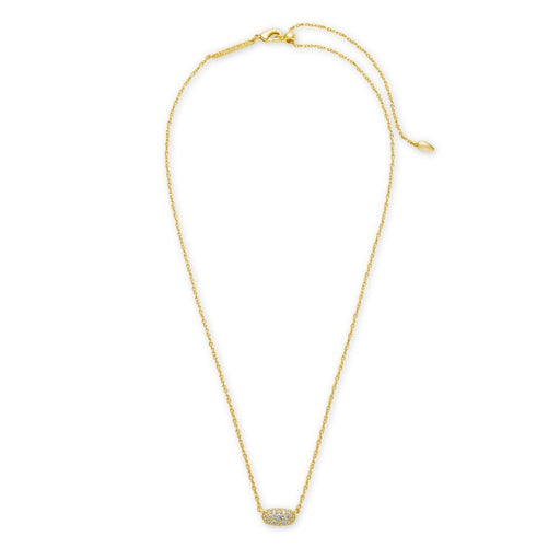 Kendra Scott : Grayson Gold Pendant Necklace in White Crystal - Kendra Scott : Grayson Gold Pendant Necklace in White Crystal