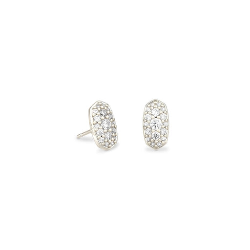 Kendra Scott : Grayson Silver Stud Earrings in White Crystal - Kendra Scott : Grayson Silver Stud Earrings in White Crystal