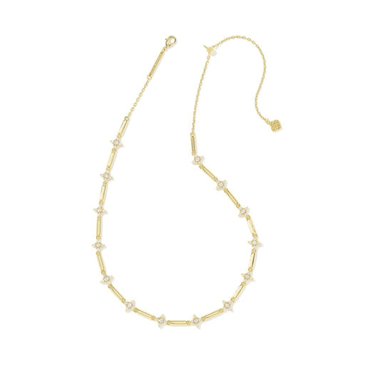 Kendra Scott : Holland Gold Strand Necklace in White Crystal - Kendra Scott : Holland Gold Strand Necklace in White Crystal