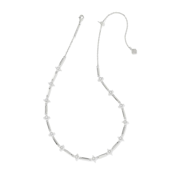 Kendra Scott : Holland Silver Strand Necklace in White Crystal - Kendra Scott : Holland Silver Strand Necklace in White Crystal