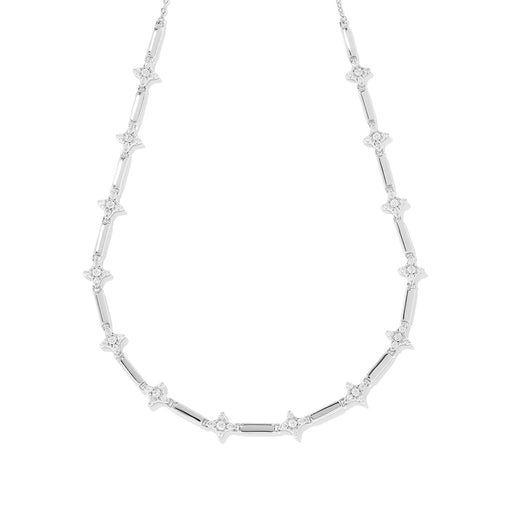 Kendra Scott : Holland Silver Strand Necklace in White Crystal - Kendra Scott : Holland Silver Strand Necklace in White Crystal