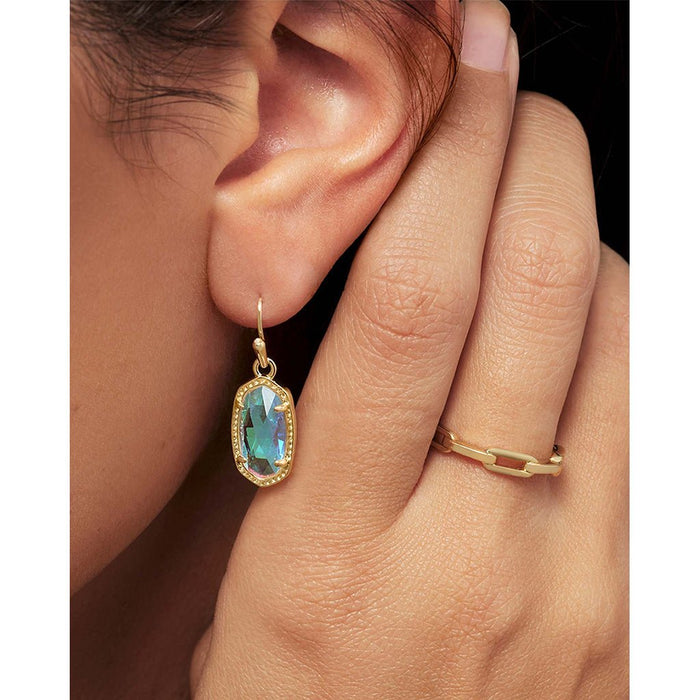 Kendra Scott : Lee Gold Drop Earrings - Dichroic Glass - Kendra Scott : Lee Gold Drop Earrings - Dichroic Glass