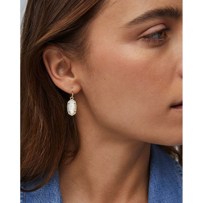 Kendra Scott : Lee Gold Drop Earrings - Ivory Mother - of - Pearl - Kendra Scott : Lee Gold Drop Earrings - Ivory Mother - of - Pearl