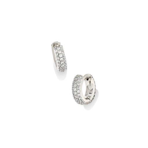 Kendra Scott : Mikki Pave Huggie Earrings in Silver - Kendra Scott : Mikki Pave Huggie Earrings in Silver