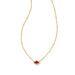 Kendra Scott : Mini Abbie Gold Satellite Short Pendant Necklace in Cranberry Illusion - Kendra Scott : Mini Abbie Gold Satellite Short Pendant Necklace in Cranberry Illusion