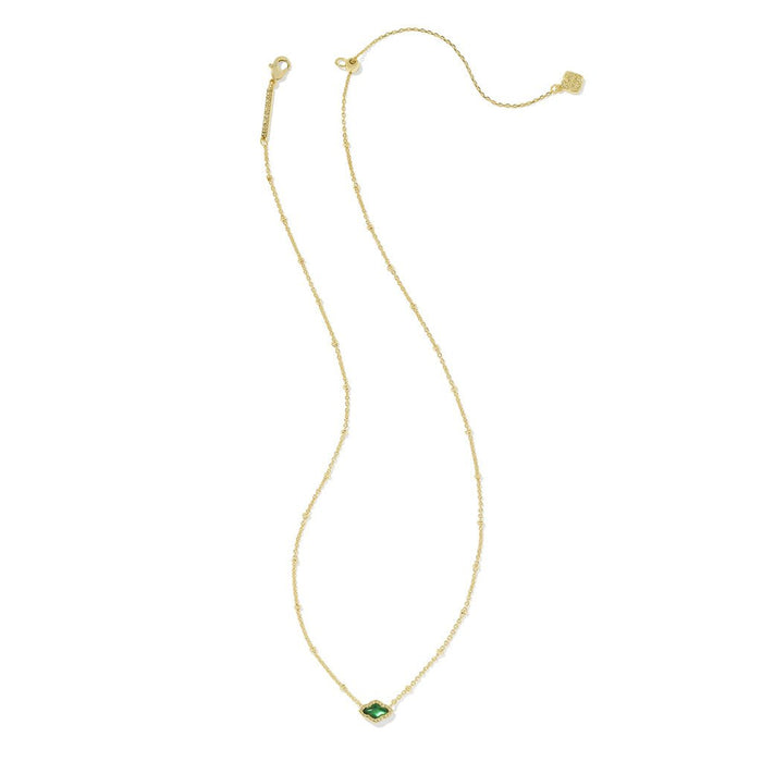 Kendra Scott : Mini Abbie Gold Satellite Short Pendant Necklace in Green Illusion - Kendra Scott : Mini Abbie Gold Satellite Short Pendant Necklace in Green Illusion