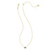 Kendra Scott : Mini Abbie Gold Satellite Short Pendant Necklace in Navy Abalone - Kendra Scott : Mini Abbie Gold Satellite Short Pendant Necklace in Navy Abalone