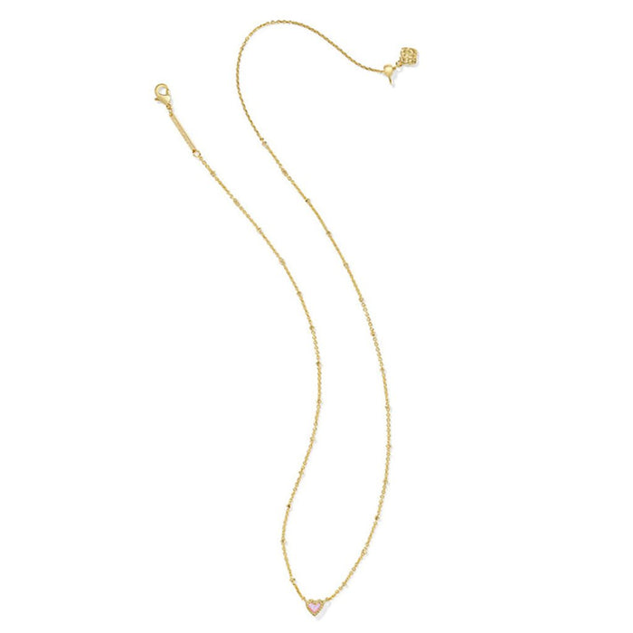 Kendra Scott : Mini Ari Heart Gold Satellite Short Pendant Necklace in Rose - Kendra Scott : Mini Ari Heart Gold Satellite Short Pendant Necklace in Rose