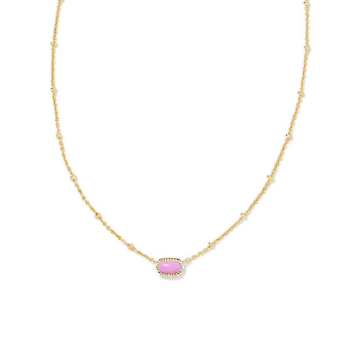 Kendra Scott : Mini Elisa Gold Satellite Short Pendant Necklace in Pink Opalite Crystal - Kendra Scott : Mini Elisa Gold Satellite Short Pendant Necklace in Pink Opalite Crystal