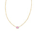 Kendra Scott : Mini Elisa Gold Satellite Short Pendant Necklace in Pink Opalite Crystal - Kendra Scott : Mini Elisa Gold Satellite Short Pendant Necklace in Pink Opalite Crystal