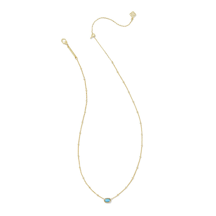 Kendra Scott Mini Elisa Satellite Short Pendant Necklace gold with turquoise magnesite pendant