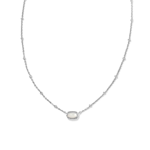 Kendra Scott : Mini Elisa Satellite Short Pendant Necklace in Silver Ivory Mother of Pearl - Kendra Scott : Mini Elisa Satellite Short Pendant Necklace in Silver Ivory Mother of Pearl