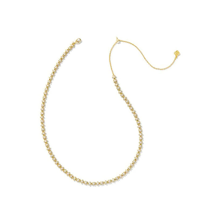 Kendra Scott : Nydia Gold Strand Necklace in White Crystal - Kendra Scott : Nydia Gold Strand Necklace in White Crystal