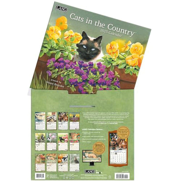 Lang : Cats in the Country by Susan Bourdet 2025 Wall Calendar - Lang : Cats in the Country by Susan Bourdet 2025 Wall Calendar