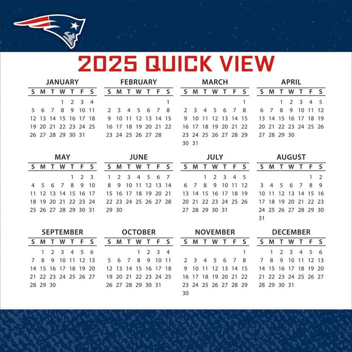 Lang : NFL New England Patriots 2025 Wall Calendar - Lang : NFL New England Patriots 2025 Wall Calendar