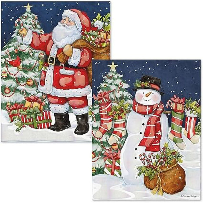 Lang : Santa & Snowman Assorted Boxed Christmas Cards (18 pack) - Lang : Santa & Snowman Assorted Boxed Christmas Cards (18 pack)