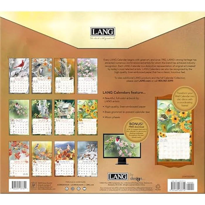 Lang : Songbirds by Susan Bourdet 2025 Wall Calendar - Lang : Songbirds by Susan Bourdet 2025 Wall Calendar