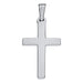 Silver cross pendant on a white background