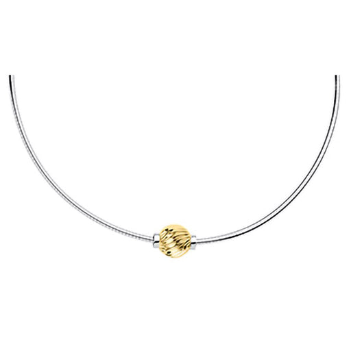 LeStage® Cape Cod : Gold Swirl Bead - Sterling Silver Omega Chain - LeStage® Cape Cod : Gold Swirl Bead - Sterling Silver Omega Chain