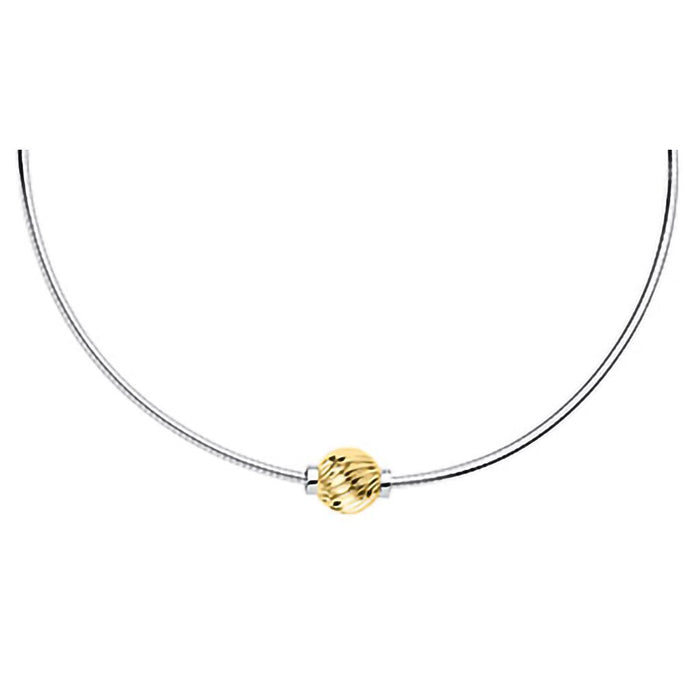 LeStage® Cape Cod : Gold Swirl Bead - Sterling Silver Omega Chain - LeStage® Cape Cod : Gold Swirl Bead - Sterling Silver Omega Chain