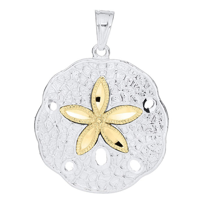 LeStage® Cape Cod : Sand Dollar Two Tone Necklace - LeStage® Cape Cod : Sand Dollar Two Tone Necklace