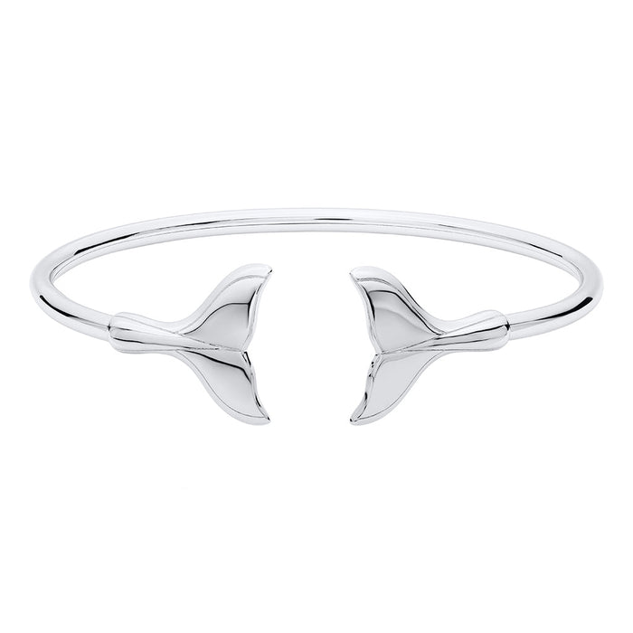 Evening Tide Whale Tail Cuff Silver — Annies Hallmark and