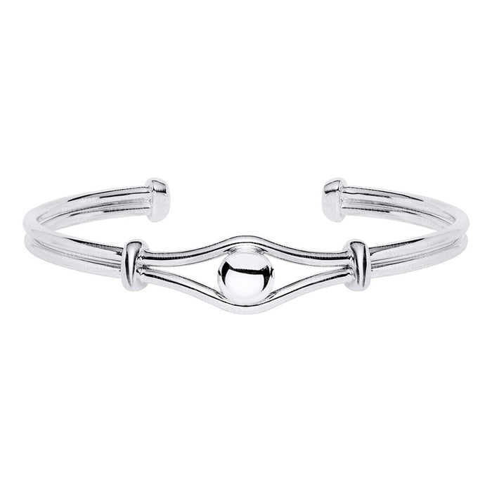 Silver bracelet on a white background