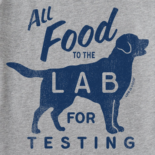 Life Is Good : Men's All Food to the Lab for Testing Crusher Tee in Heather Gray - Life Is Good : Men's All Food to the Lab for Testing Crusher Tee in Heather Gray