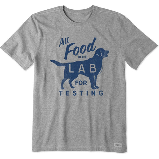 Life Is Good : Men's All Food to the Lab for Testing Crusher Tee in Heather Gray - Life Is Good : Men's All Food to the Lab for Testing Crusher Tee in Heather Gray