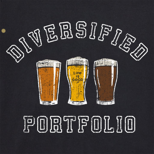 Life Is Good : Men's Athletic Diversified Portfolio Beer Short Sleeve Tee in Faded Black - Life Is Good : Men's Athletic Diversified Portfolio Beer Short Sleeve Tee in Faded Black