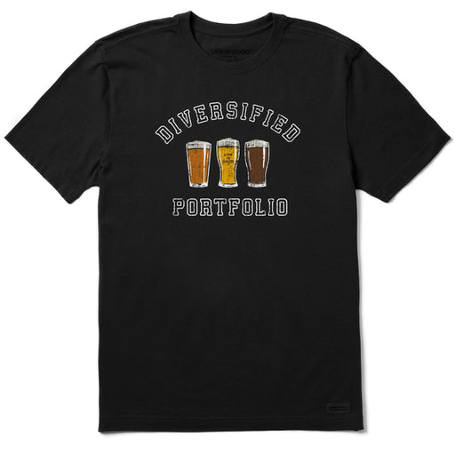 Life Is Good : Men's Athletic Diversified Portfolio Beer Short Sleeve Tee in Faded Black - Life Is Good : Men's Athletic Diversified Portfolio Beer Short Sleeve Tee in Faded Black