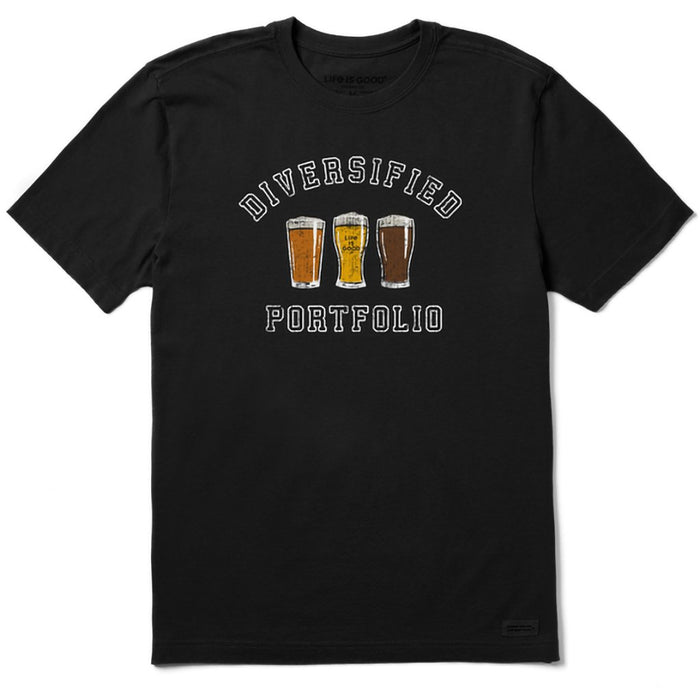 Life Is Good : Men's Athletic Diversified Portfolio Beer Short Sleeve Tee in Faded Black - Life Is Good : Men's Athletic Diversified Portfolio Beer Short Sleeve Tee in Faded Black