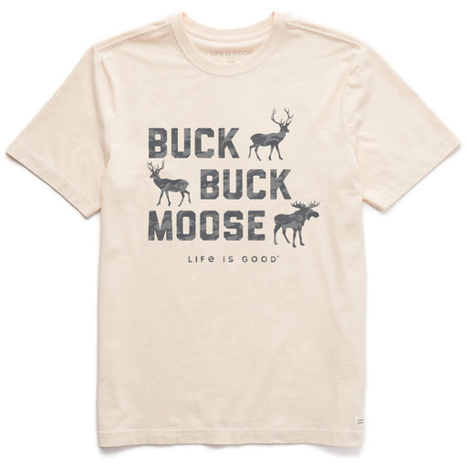 Life Is Good : Men's Buck Buck Moose Camo Crusher-LITE Tee in Putty White - Life Is Good : Men's Buck Buck Moose Camo Crusher-LITE Tee in Putty White