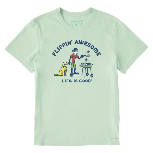 Life Is Good : Men's Flippin' Awesome Crusher Tee in Sage Green - Life Is Good : Men's Flippin' Awesome Crusher Tee in Sage Green