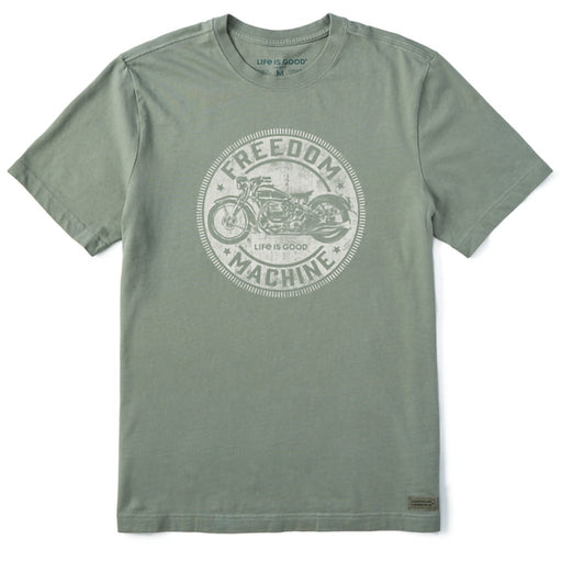 Life Is Good : Men's Freedom Machine Motorcycle Crusher in Moss Green - Life Is Good : Men's Freedom Machine Motorcycle Crusher in Moss Green