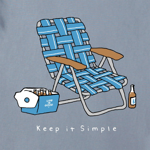 Life Is Good : Men's Keep it Simple Chair Crusher Tee in Stone Blue - Life Is Good : Men's Keep it Simple Chair Crusher Tee in Stone Blue
