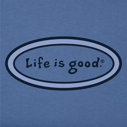 Life Is Good : Men's LIG Vintage Oval Crusher-LITE Tee in Vintage Blue - Life Is Good : Men's LIG Vintage Oval Crusher-LITE Tee in Vintage Blue