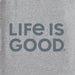 Life Is Good : Men's LIG Wordmark Stack Long Sleeve Crusher Tee in Heather Gray - Life Is Good : Men's LIG Wordmark Stack Long Sleeve Crusher Tee in Heather Gray