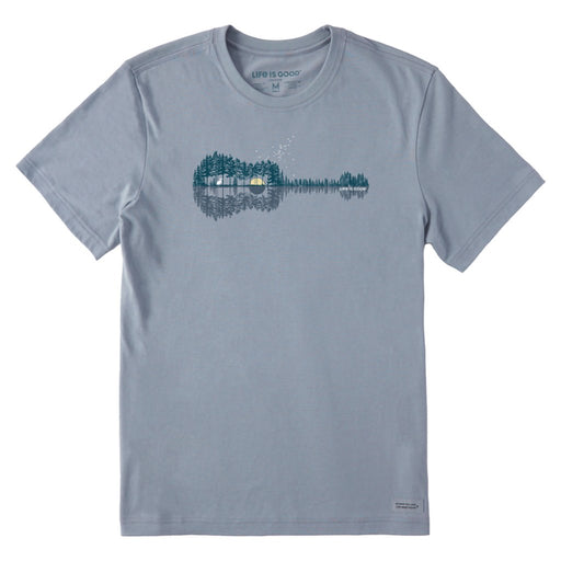 Life Is Good : Men's Men's Pine Guitarscape Short Sleeve Tee in Stone Blue - Life Is Good : Men's Men's Pine Guitarscape Short Sleeve Tee in Stone Blue