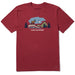 Life Is Good : Men's Moose Mountain Vista Short Sleeve Tee in Cranberry Red - Life Is Good : Men's Moose Mountain Vista Short Sleeve Tee in Cranberry Red