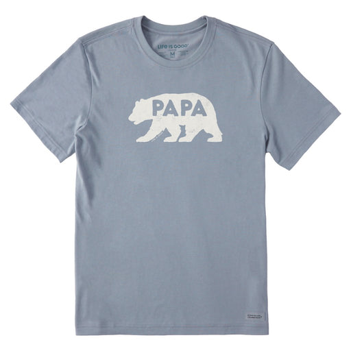 Life Is Good : Men's Papa Bear Silhouette Crusher Tee in Stone Blue - Life Is Good : Men's Papa Bear Silhouette Crusher Tee in Stone Blue